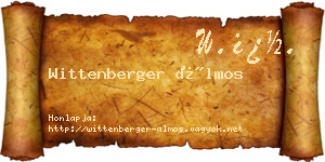 Wittenberger Álmos névjegykártya