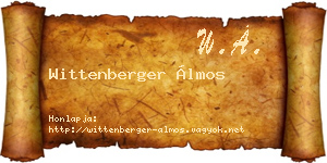 Wittenberger Álmos névjegykártya