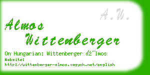 almos wittenberger business card